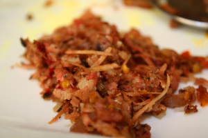 Komang's pork lawar (with blood)